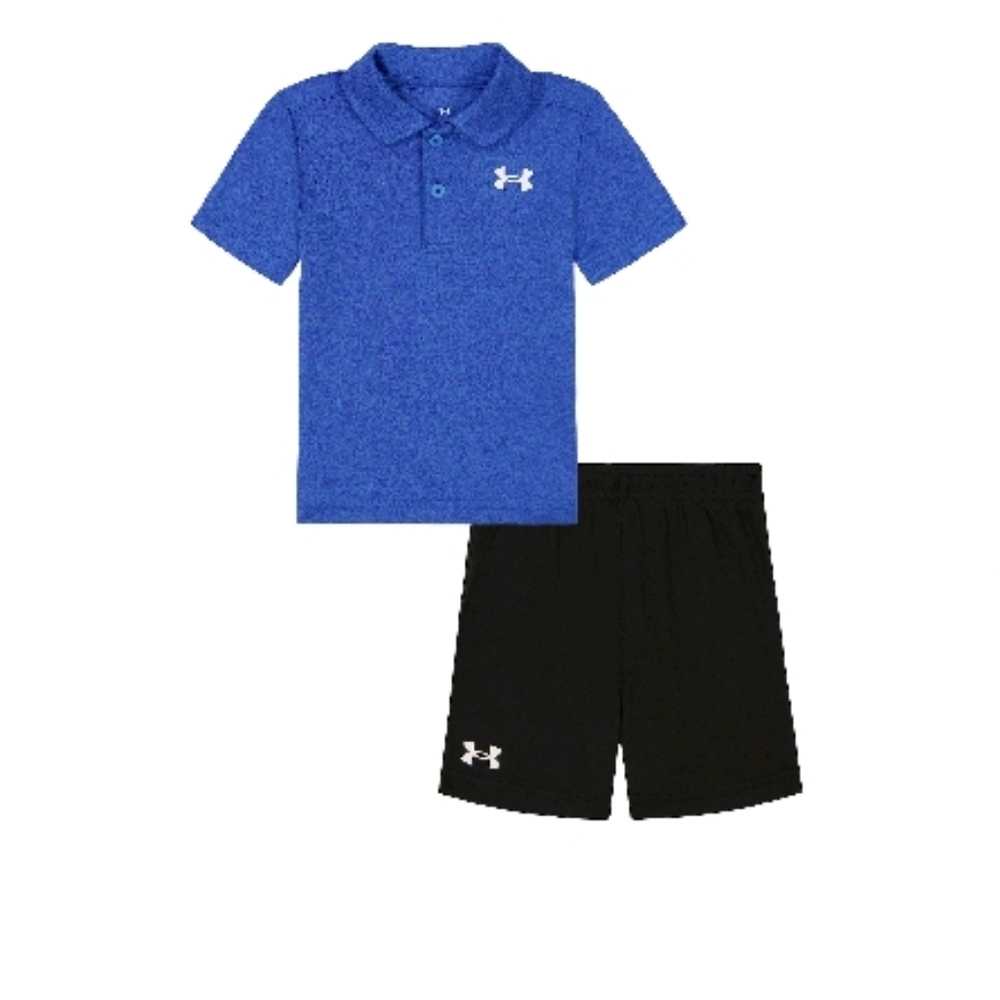 Under Armour performance collared shirt set. blue and black 2 T